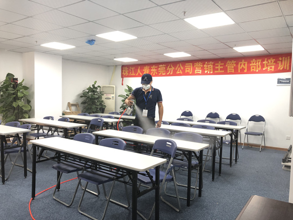 珠江人寿东莞总公司大型甲醛治理.装修除味工程