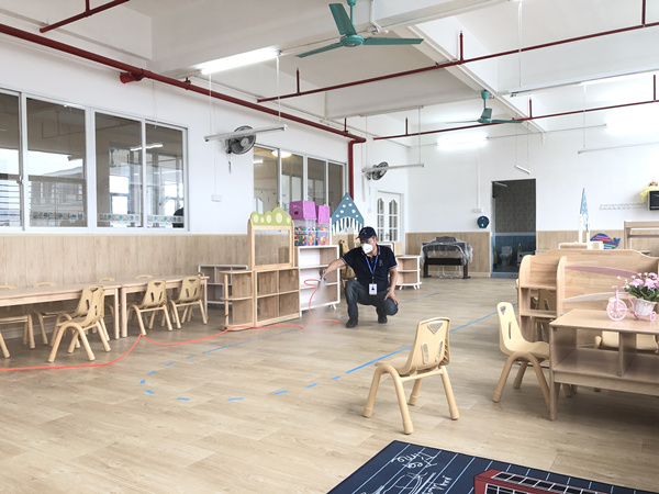 万江区坝头幼儿园大型甲醛治理.装修除味工程