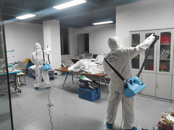 愈佳服饰公司大型防疫消毒工程